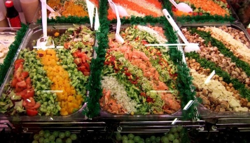Medición de la iluminación en mostradores de comida.